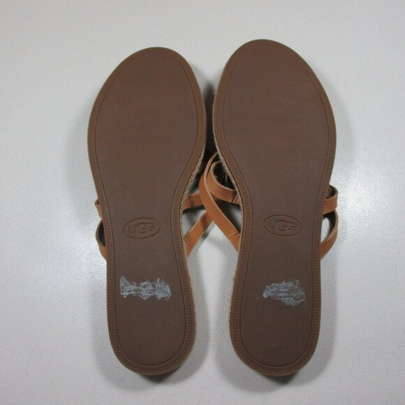 UGG womens tan Annice leather thong sandals 1016801 9 M EUC - Picture 6 of 6
